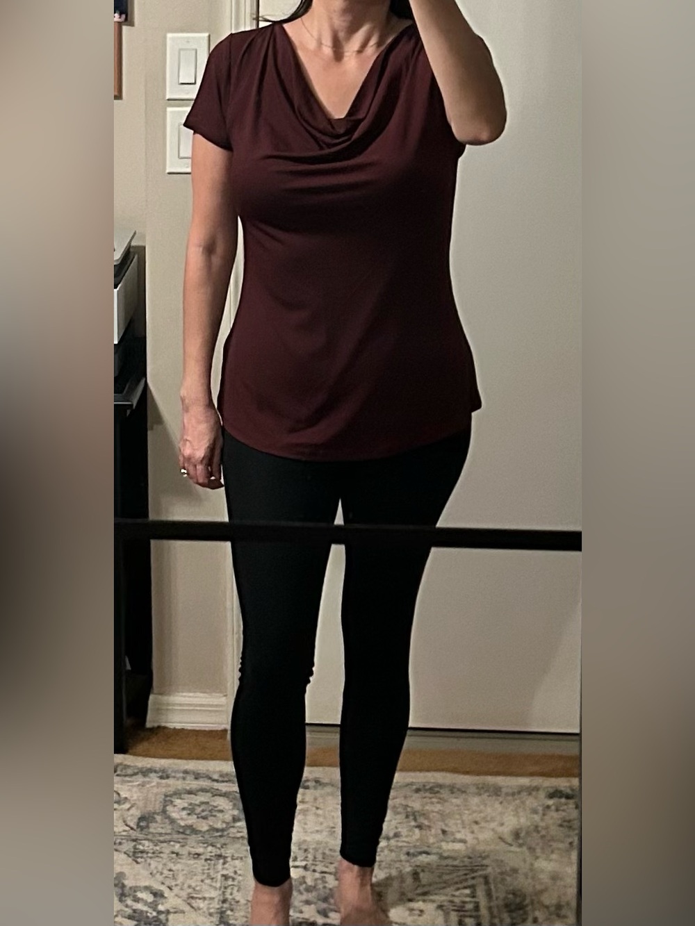 Nordstrom Rack Cowl Neck Knit Top - Burgundy